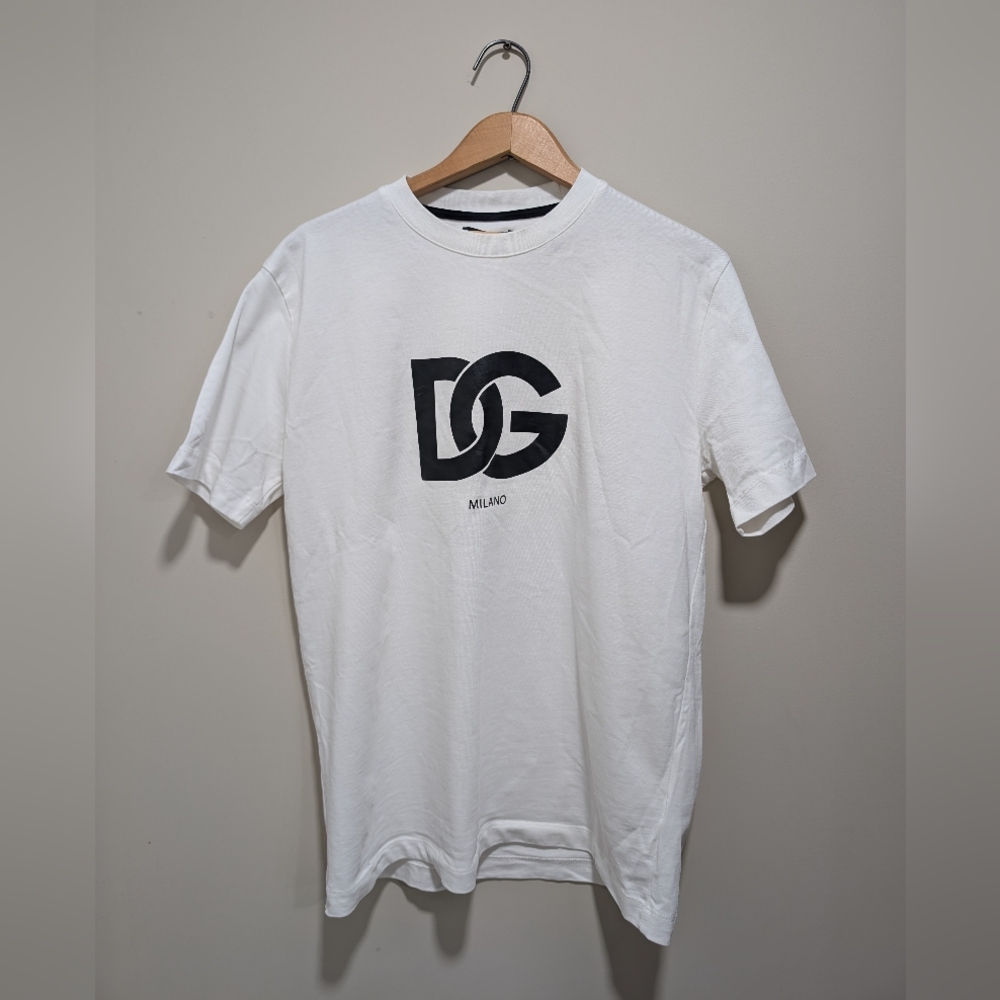 Authentic Current Dolce & Gabbana Short Sleeve Cotton Logo Shirt White